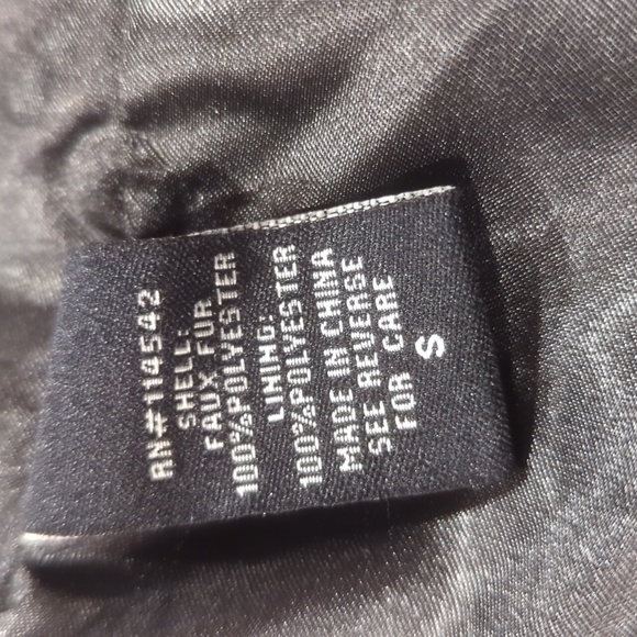 Jou Jou solid black plush faux fur oversized fit hooded coat - Picture 8 of 9